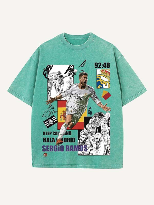 Sergio Ramos Print Round Neck T-shirt