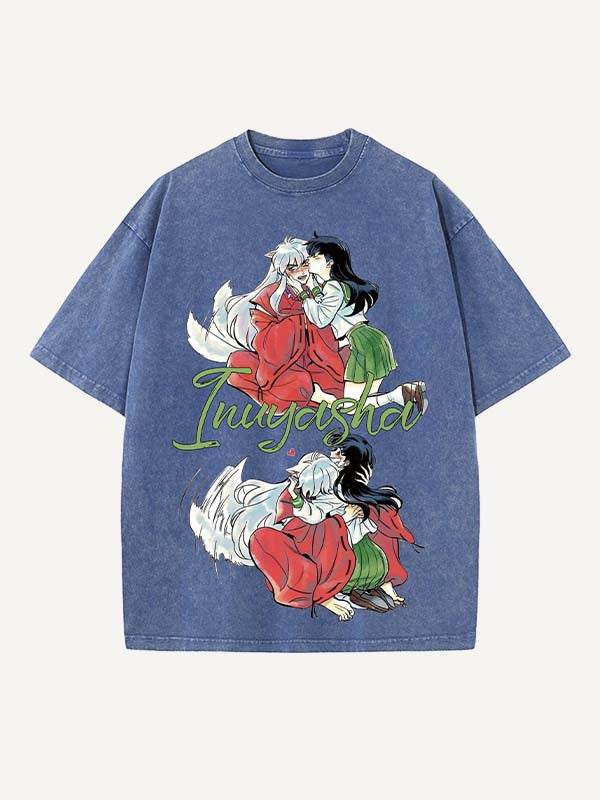Inuyasha Print Round Neck T-shirt