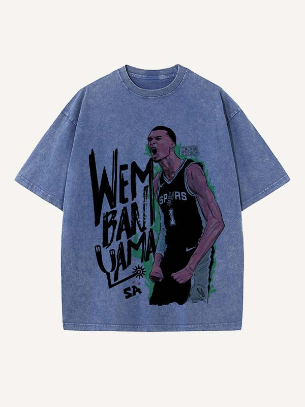 Victor Wembanyama Print Round Neck T-shirt