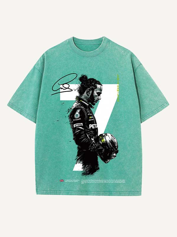 Lewis Hamilton Print Round Neck T-shirt