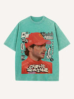 Carlos Sainz Print Round Neck T-shirt