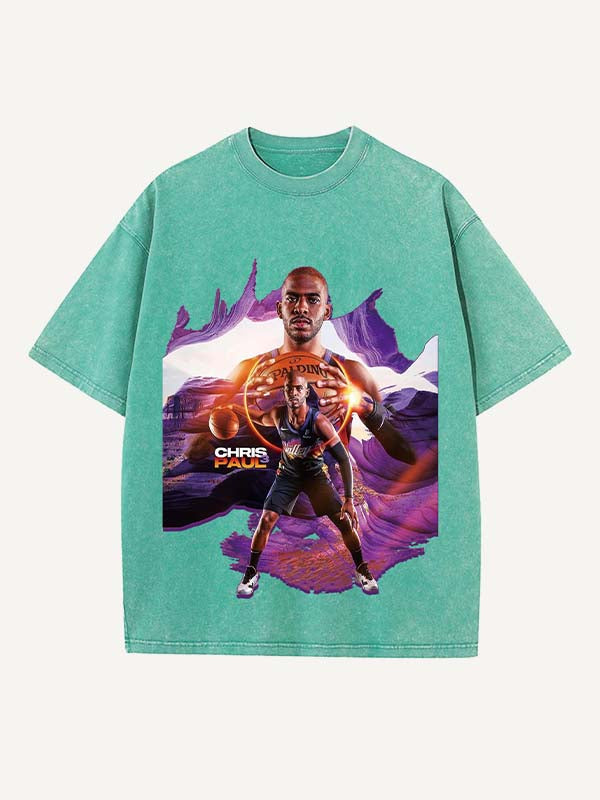 Chris Paul Print Round Neck T-shirt