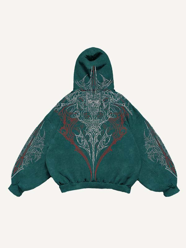 Graphic Print Slant Pockets Hoodie