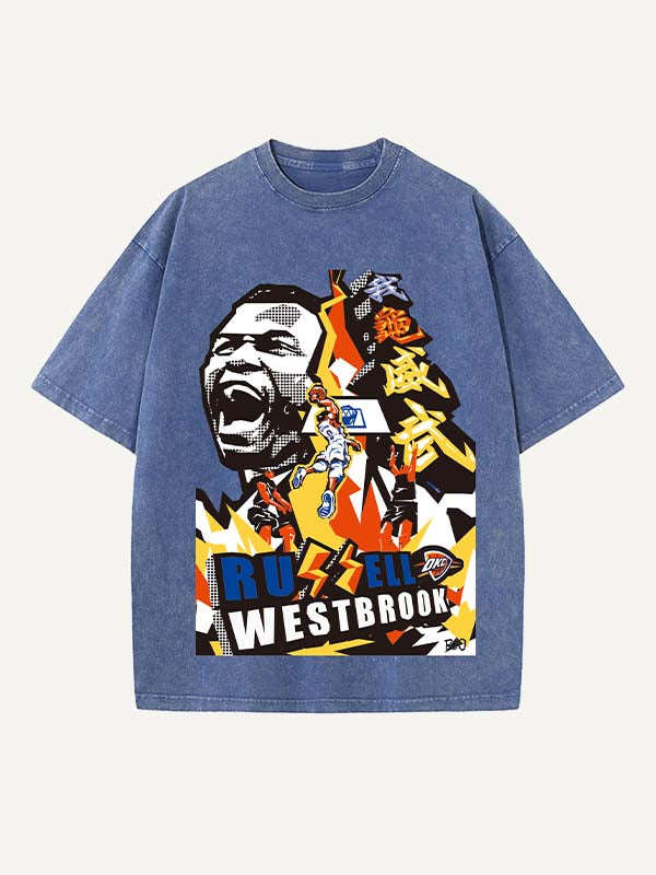 Russell Westbrook Print Round Neck T-shirt
