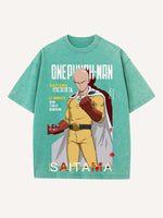 One-Punch Man Print Round Neck T-shirt