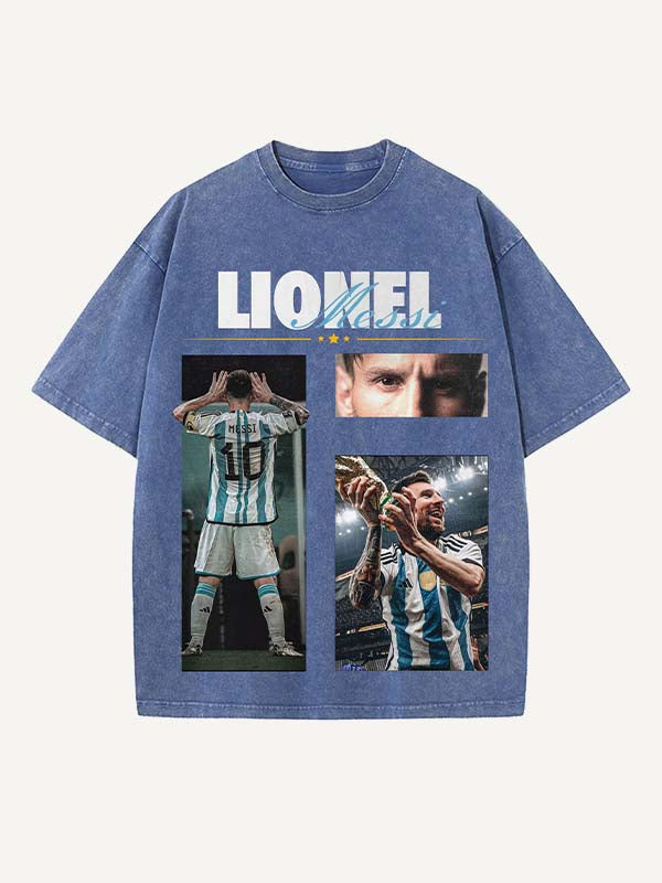 Lionel Messi Print Round Neck T-shirt