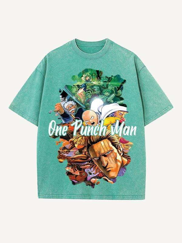 One-Punch Man Print Round Neck T-shirt