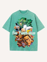 One-Punch Man Print Round Neck T-shirt