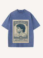 Diego Maradona Print Round Neck T-shirt