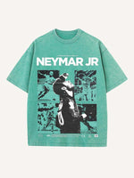 Neymar Print Round Neck T-shirt