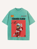 Fernando Alonso Print Round Neck T-shirt