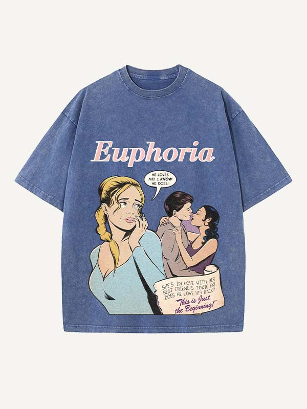 Euphoria Print Round Neck T-shirt