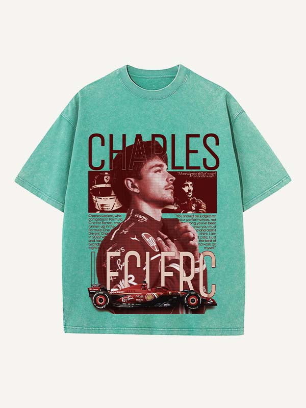Charles Leclerc Print Round Neck T-shirt