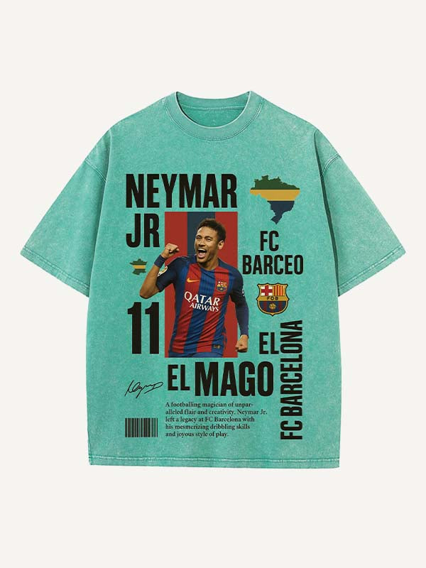 Neymar Print Round Neck T-shirt