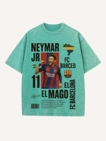 Neymar Print Round Neck T-shirt