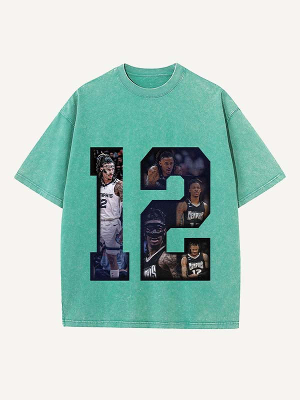 Ja Morant Print Round Neck T-shirt