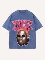 Dennis Rodman Print Round Neck T-shirt