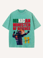 Sergio Perez Print Round Neck T-shirt