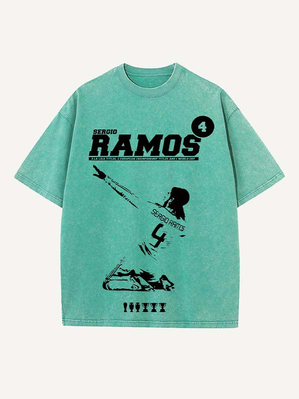 Sergio Ramos Print Round Neck T-shirt