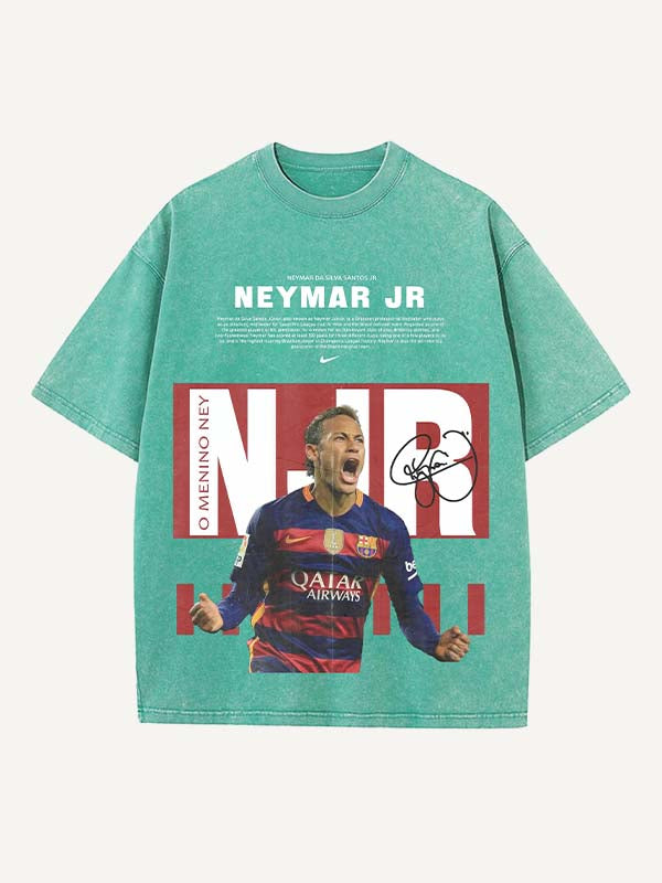 Neymar Print Round Neck T-shirt