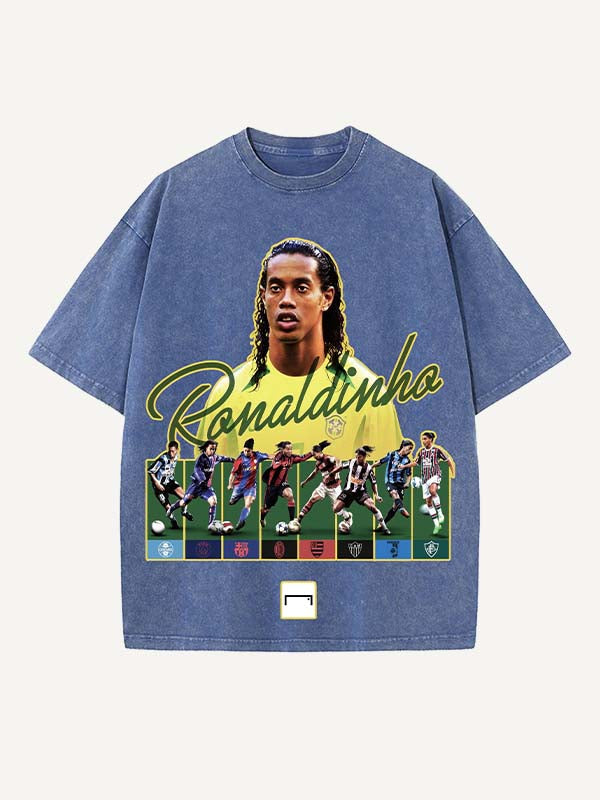 Ronaldinho Print Round Neck T-shirt