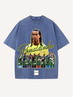 Ronaldinho Print Round Neck T-shirt