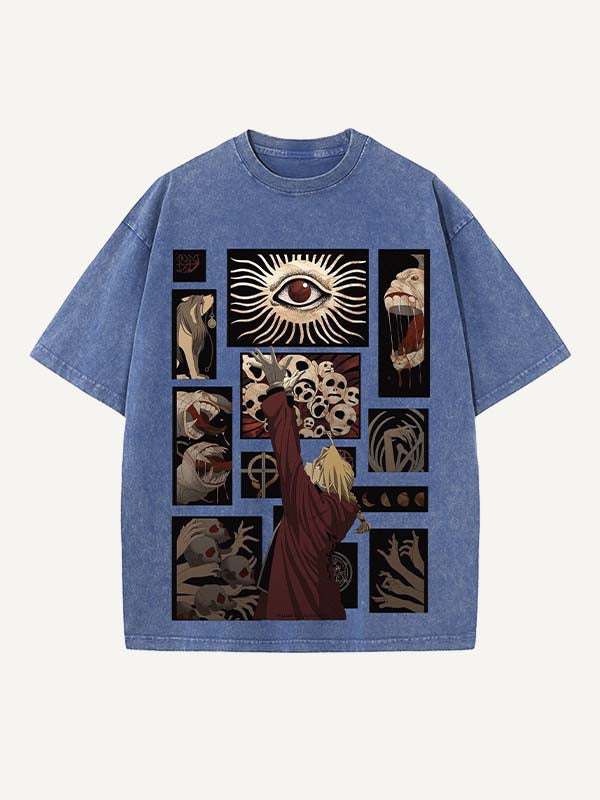 Fullmetal Alchemist Print Round Neck T-shirt