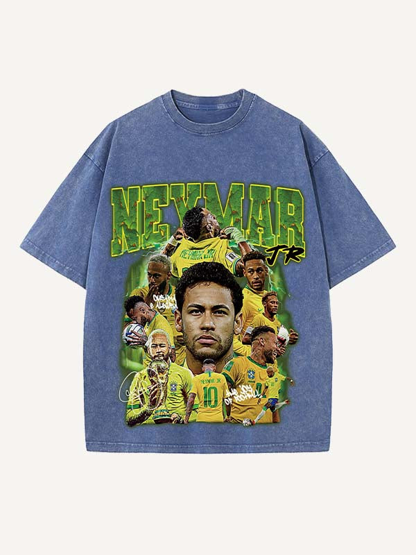 Neymar Print Round Neck T-shirt