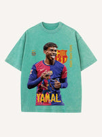 Lamine Yamal Print Round Neck T-shirt