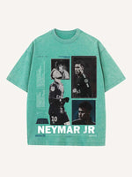 Neymar Print Round Neck T-shirt