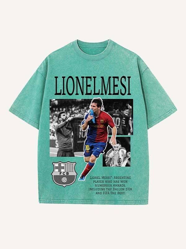 Lionel Messi Print Round Neck T-shirt