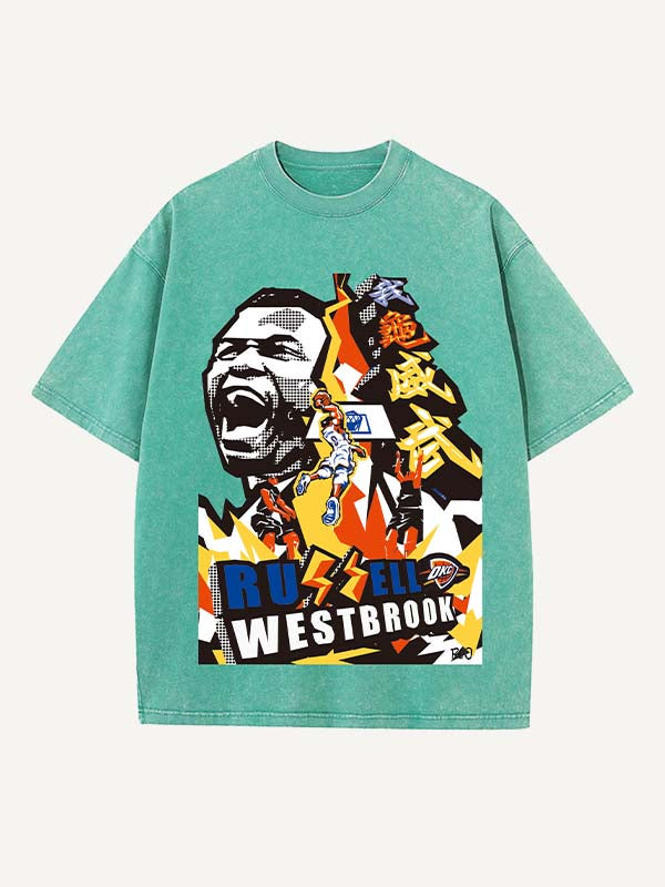 Russell Westbrook Print Round Neck T-shirt