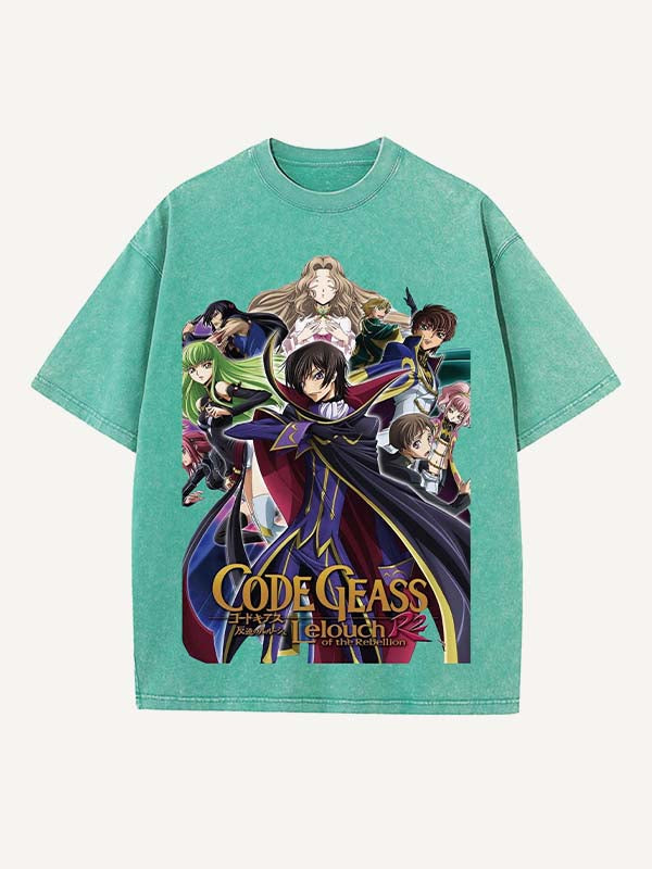 Code Geass Print Round Neck T-shirt