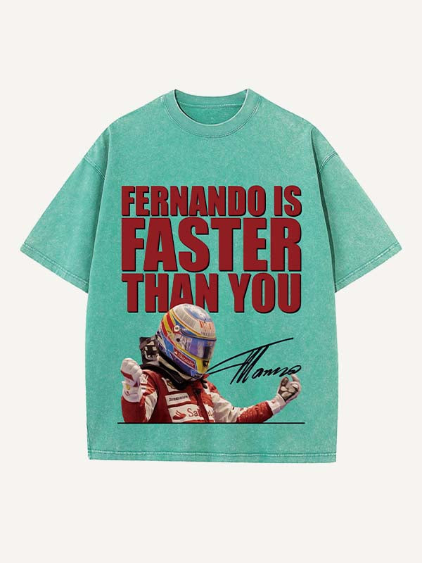 Fernando Alonso Print Round Neck T-shirt