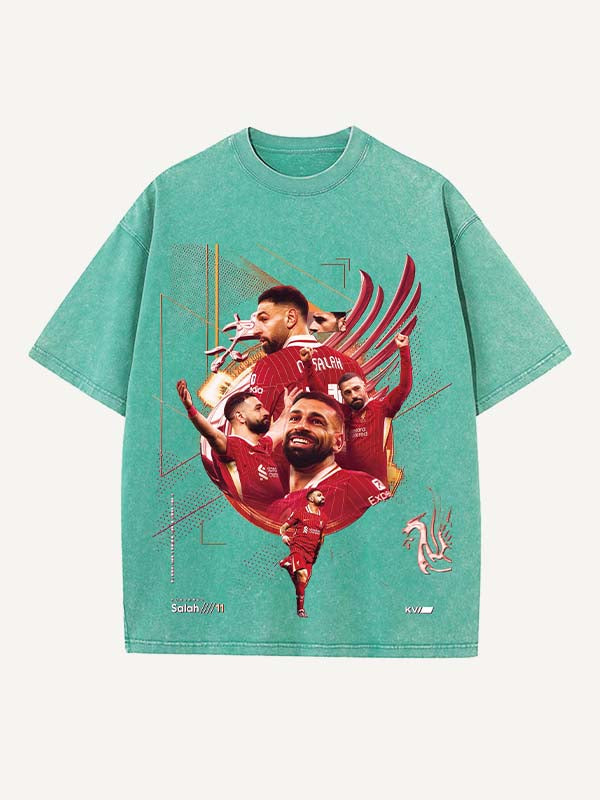 Mohamed Salah Print Round Neck T-shirt