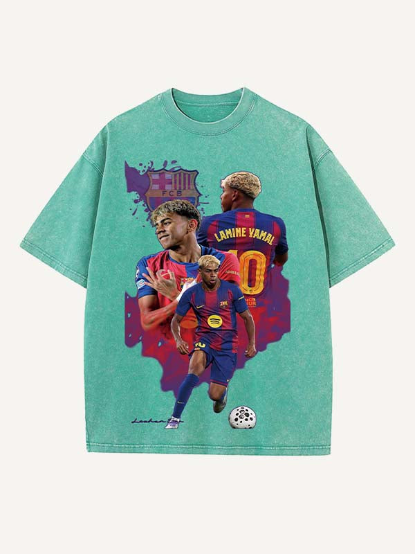 Lamine Yamal Print Round Neck T-shirt