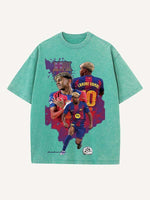 Lamine Yamal Print Round Neck T-shirt