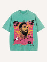 Lionel Messi Print Round Neck T-shirt