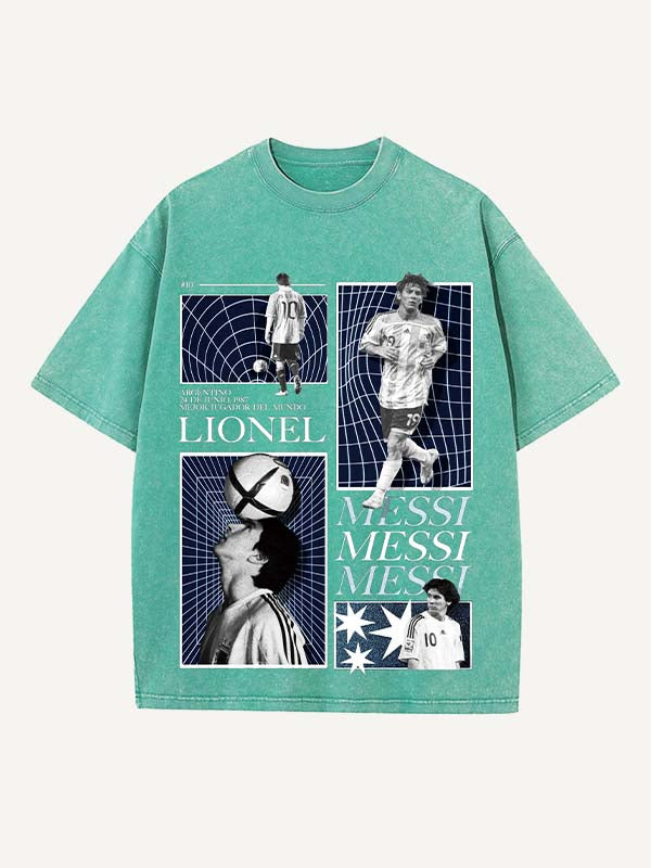 Lionel Messi Print Round Neck T-shirt