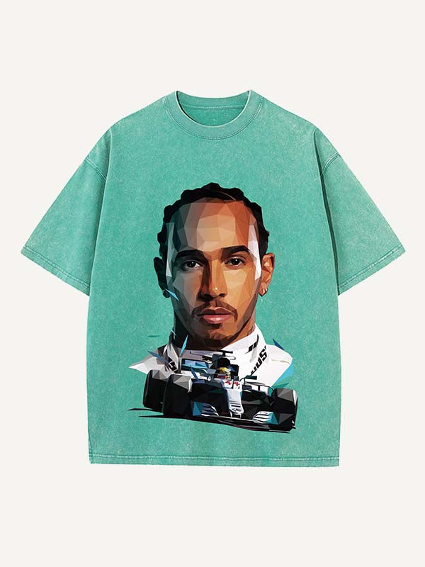 Lewis Hamilton Print Round Neck T-shirt