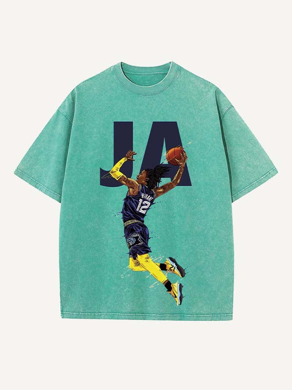 Ja Morant Print Round Neck T-shirt