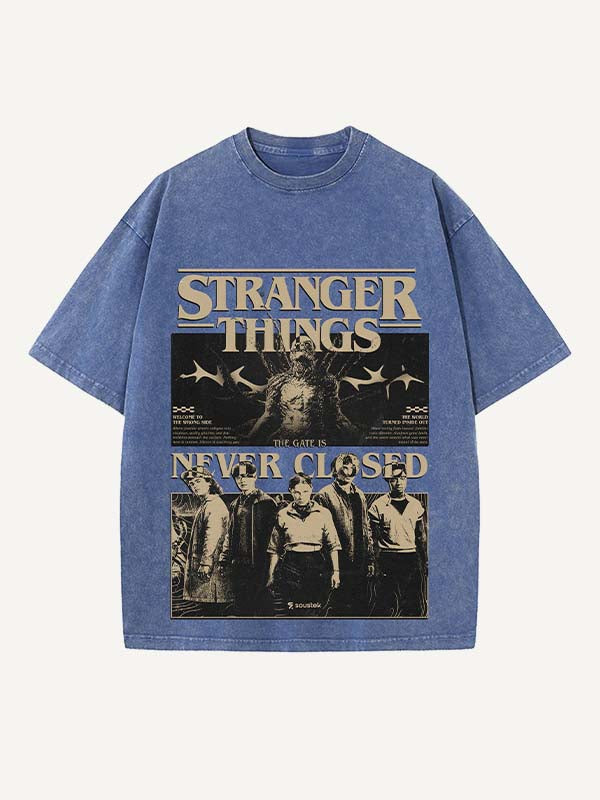 Stranger Things Print Round Neck T-shirt