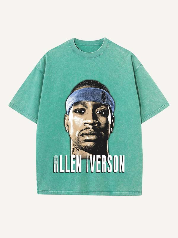 Allen Iverson Print Round Neck T-shirt