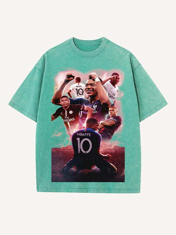 Kylian Mbappé Print Round Neck T-shirt