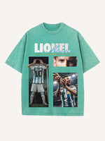 Lionel Messi Print Round Neck T-shirt