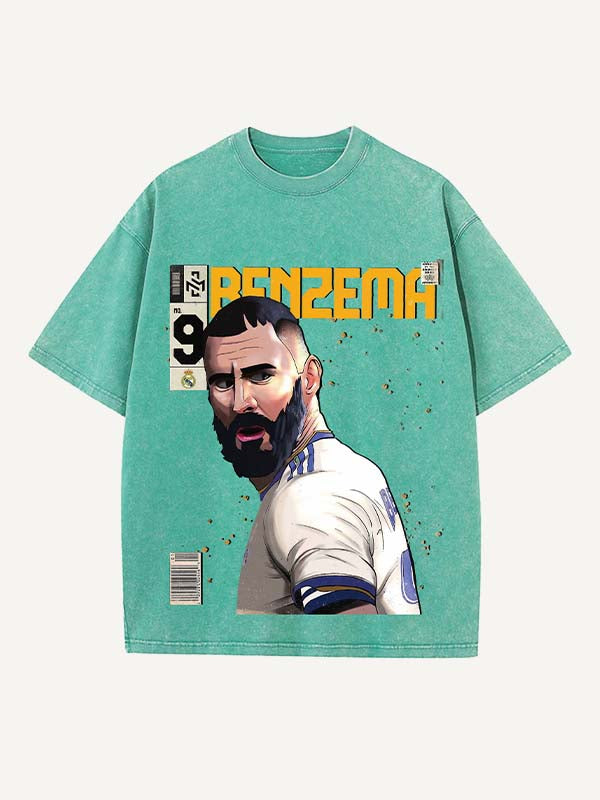 Karim Benzema Print Round Neck T-shirt