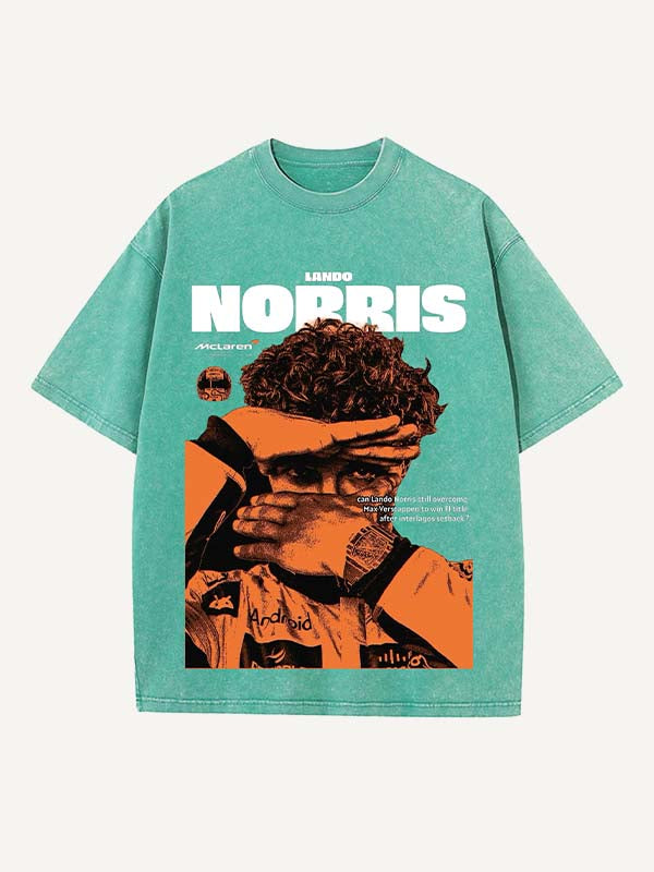 Lando Norris Print Round Neck T-shirt