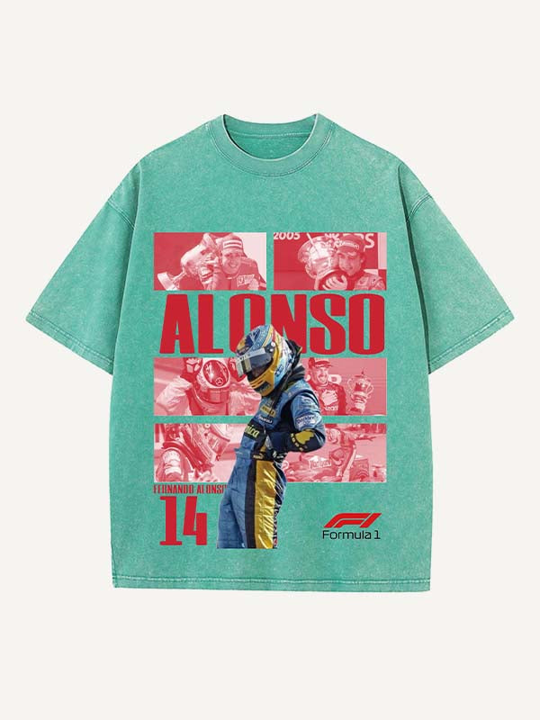 Fernando Alonso Print Round Neck T-shirt