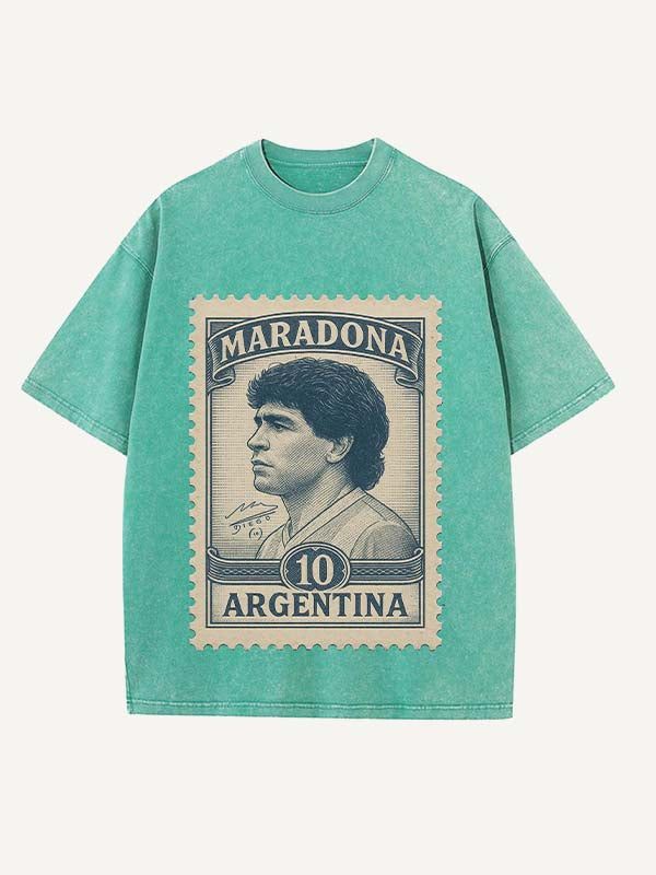 Diego Maradona Print Round Neck T-shirt