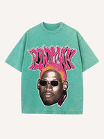 Dennis Rodman Print Round Neck T-shirt